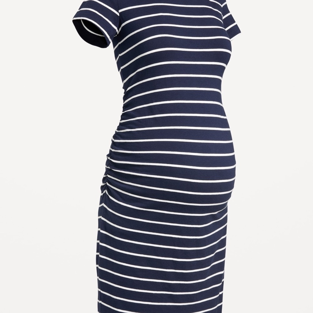 Old Navy Maternity Classic Navy and White Midi Dress